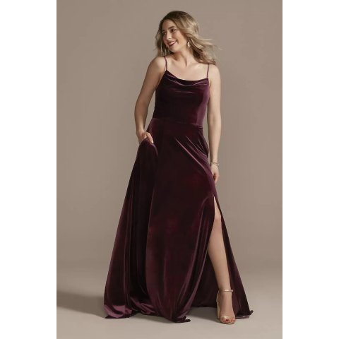 Velvet Spaghetti Strap Dress