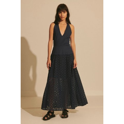 Derek Lam Maris Halter Dress Navy