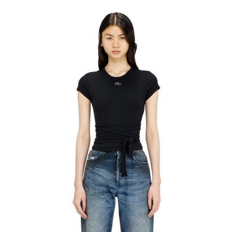 Diesel Women's Ribbed T-Shirt Black