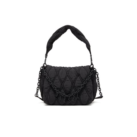 Diesel Charm-D Women's Quilted Nylon Shoulder Bag Black