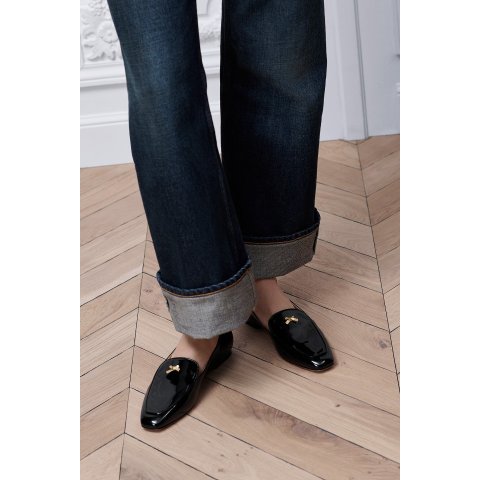 Dior Baby Bow Loafer Black Patent Calfskin