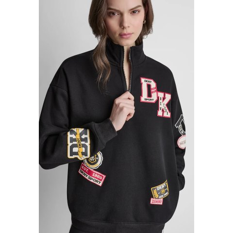 DKNY Oversized Quarter Zip Sweatshirt