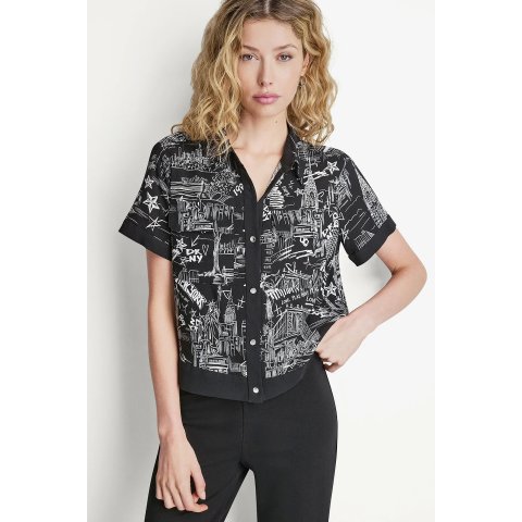 DKNY Printed Camp Shirt