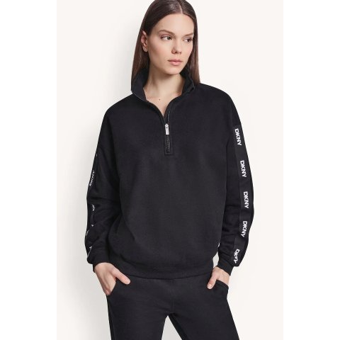 DKNY LOGO Quarter-Zip Sweatshirt