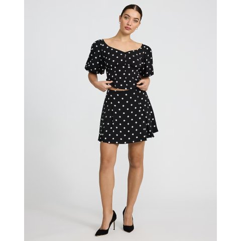 Express Puff Sleeve Button Front Top