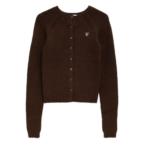 Acne Studios Heart-Embroidered Buttoned Cardigan