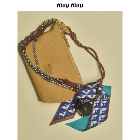 Miu Miu Gabardine Logo-Embroidered Tote Bag