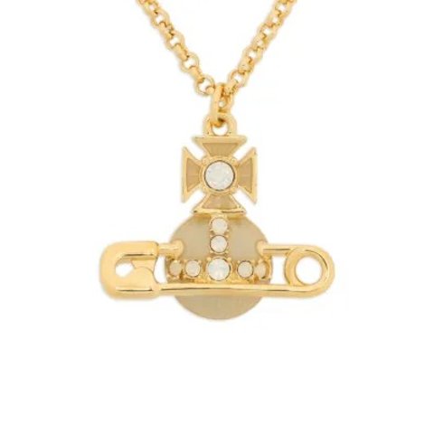 Vivienne Westwood Kitty Crystal Pendant Necklace