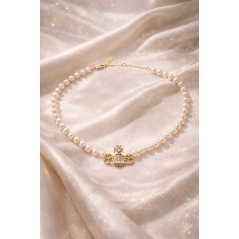 Vivienne Westwood Kitty orb beaded necklace