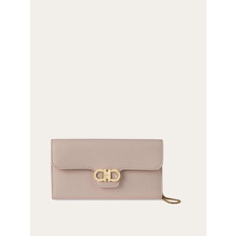 Gancini wallet with shoulder strap