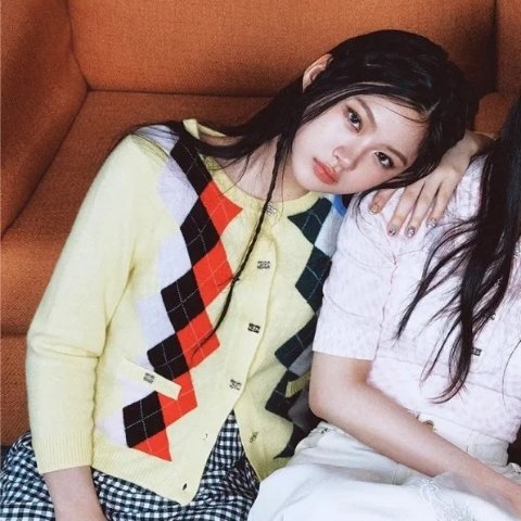 Ganni Yellow Check Cardigan
