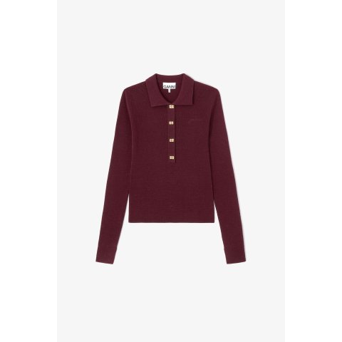 Ganni Knitted Polo Shirt
