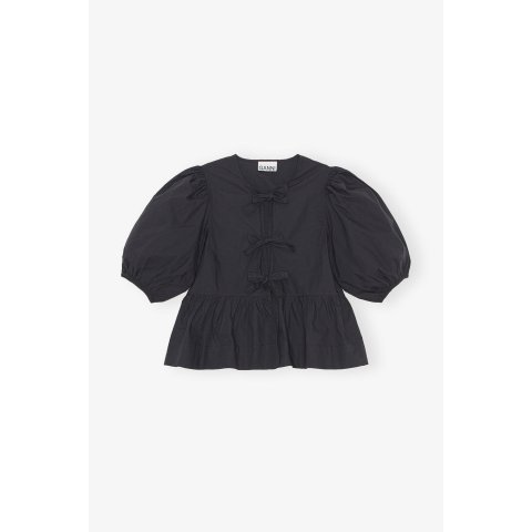 Ganni Cotton Poplin Peplum Blouse