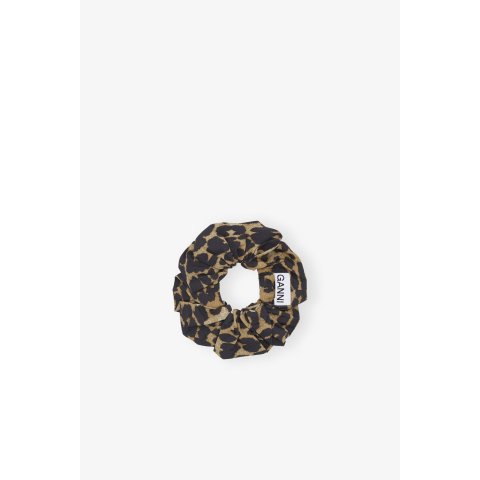 Ganni Leopard Cotton Scrunchie