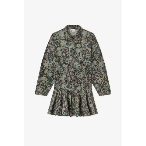 Ganni Jadeite Floral Shirt Dress
