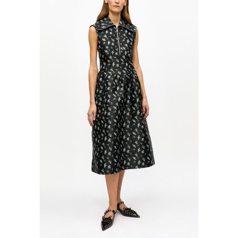 Ganni Floral Jacquard Midi Dress