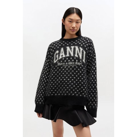Ganni Polka Brushed Sweater