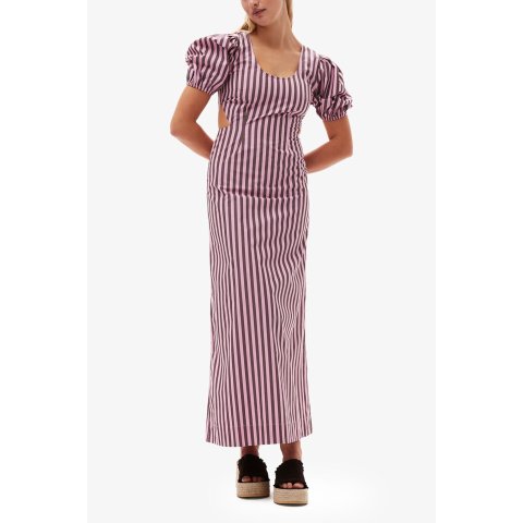 Ganni Bonbon Striped Cotton Dress
