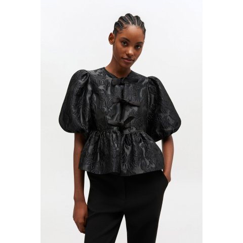 Ganni Satin Tie Blouse