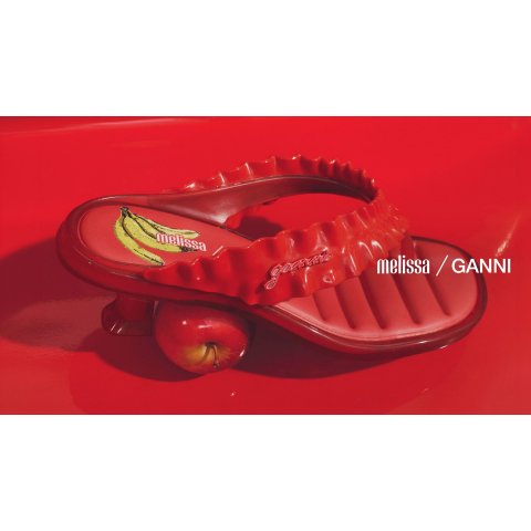 Ganni Melissa Thong Kitten Heel Red