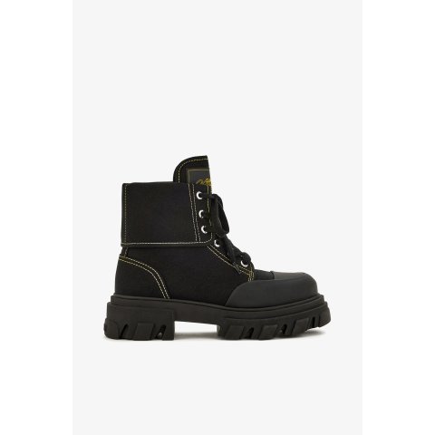 Ganni Trail Boots Black Canvas