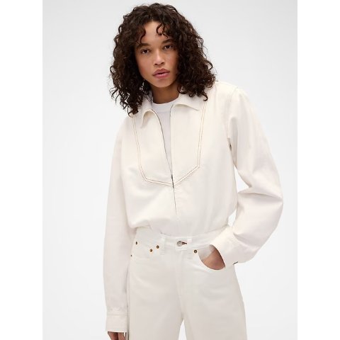 Gap Victoria Beckham Denim Zip Shirt
