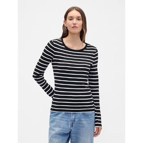 Gap Gap Factory Ribbed Stripe Crewneck T-Shirt