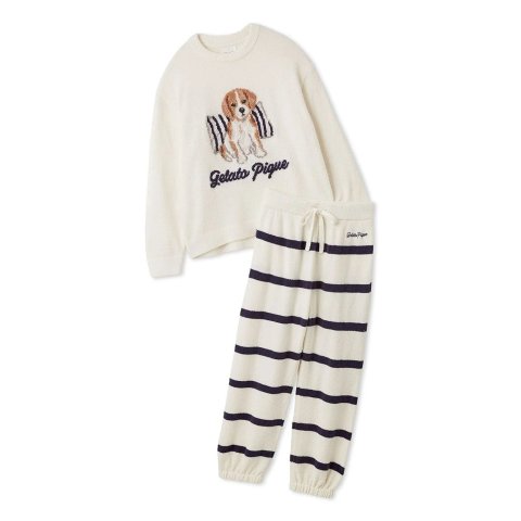 Gelato pique Jacquard Dog Pattern Pullover and Pants Set