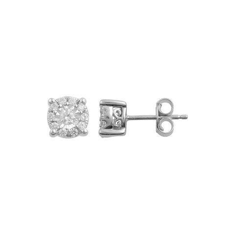 Silver 0.23 ct Lab-Grown Diamond Stud Earrings
