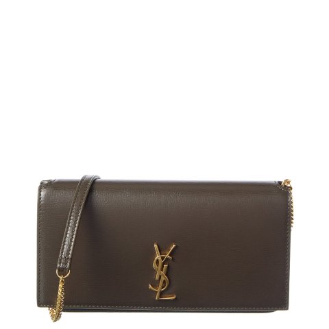 Saint Laurent Saint Laurent Monogram Leather Phone Holder with Chain