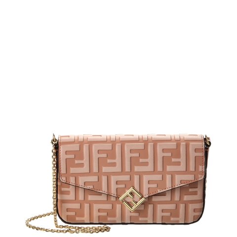 Fendi FF Diamonds Leather Wallet On Chain