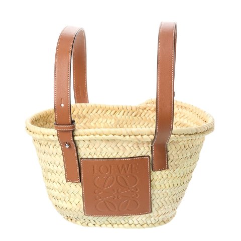 Loewe Straw and Leather Basket Tote
