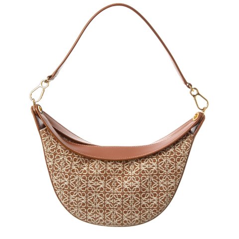 Loewe Luna Small Canvas Leather Hobo Bag