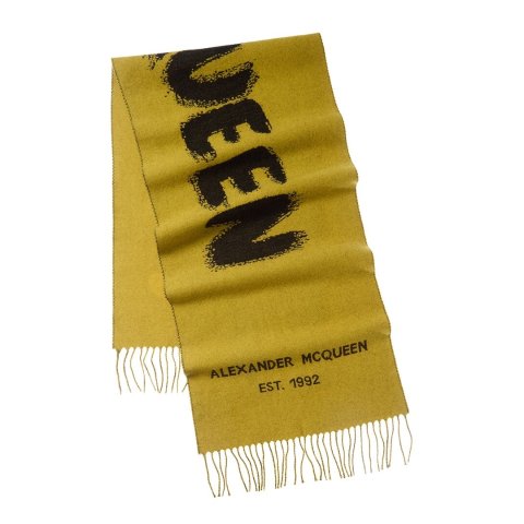 Alexander McQueen Wool Scarf Logo