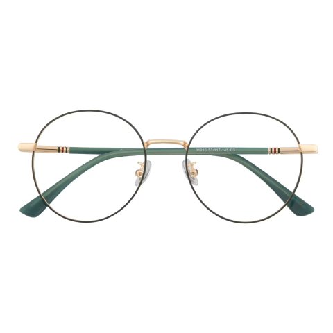 Round Green/Golden Eyeglasses