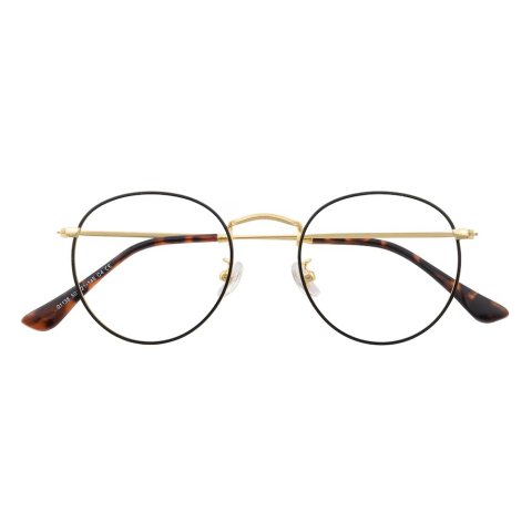 Round Black/Golden Eyeglasses