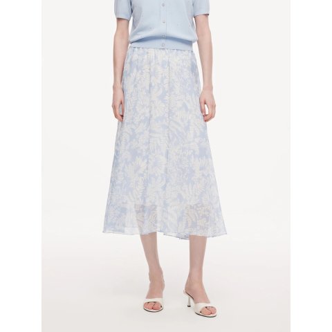 GOELIA 10mm Mulberry Silk Floral Skirt