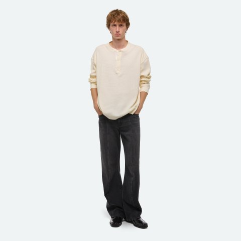 Helmut Lang Waffle Henley Long Sleeve