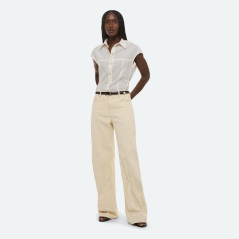 Helmut Lang Crushed Bootcut Jeans