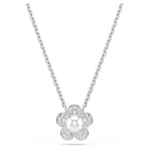 Swarovski Ariana Grande Flower Round Crystal Pearl Pendant White