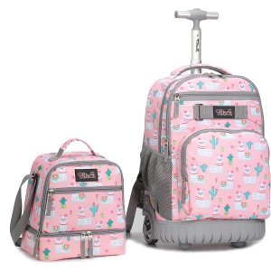 Tilami 19 Inch Alpaca Rolling Backpack with Lunch Bag
