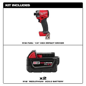Milwaukee M18 FUEL 1/4" Hex Impact Driver 18V 2 Batteries