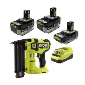 RYOBI ONE+ 18V HP Brushless Brad Nailer with 2x 4.0Ah Batteries