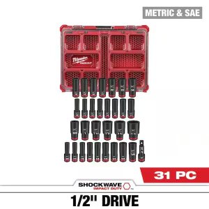 Milwaukee SHOCKWAVE 1/2 in. Impact Socket Set 31-Piece