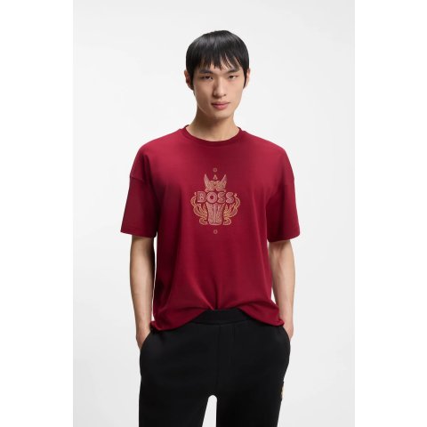 BOSS Logo-artwork Cotton Jersey T-shirt