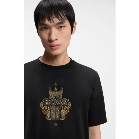 BOSS Logo-artwork Cotton Jersey T-shirt