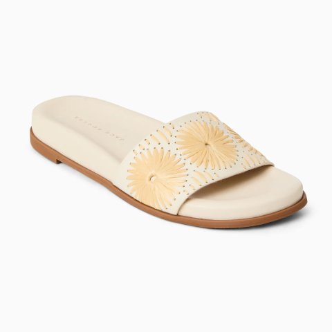 Jack Rogers Somerset Leather Sandals Ivory White