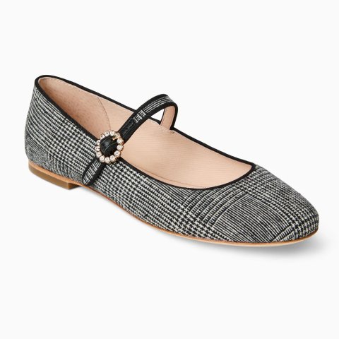 Jack Rogers Mizzy Black White Checkered Flats
