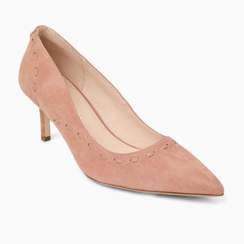 Jack Rogers Bridget Pink Suede Heels