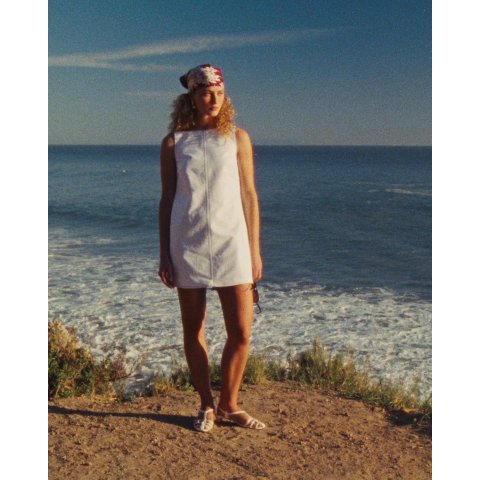 Billie Dress Double Cotton Poplin Contrast Stitch